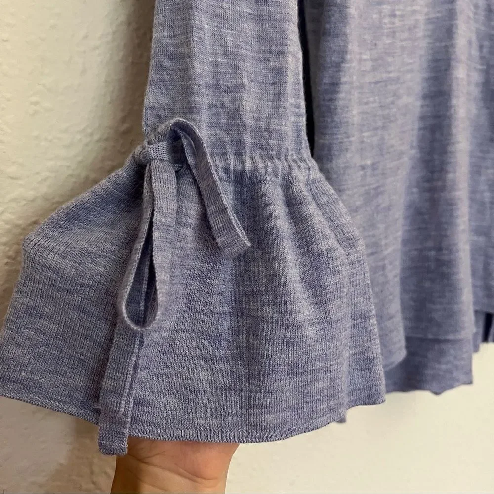 J. Crew 100% Merino Wool V-Neck Bell Sleeve Knit Sweater Size XXS